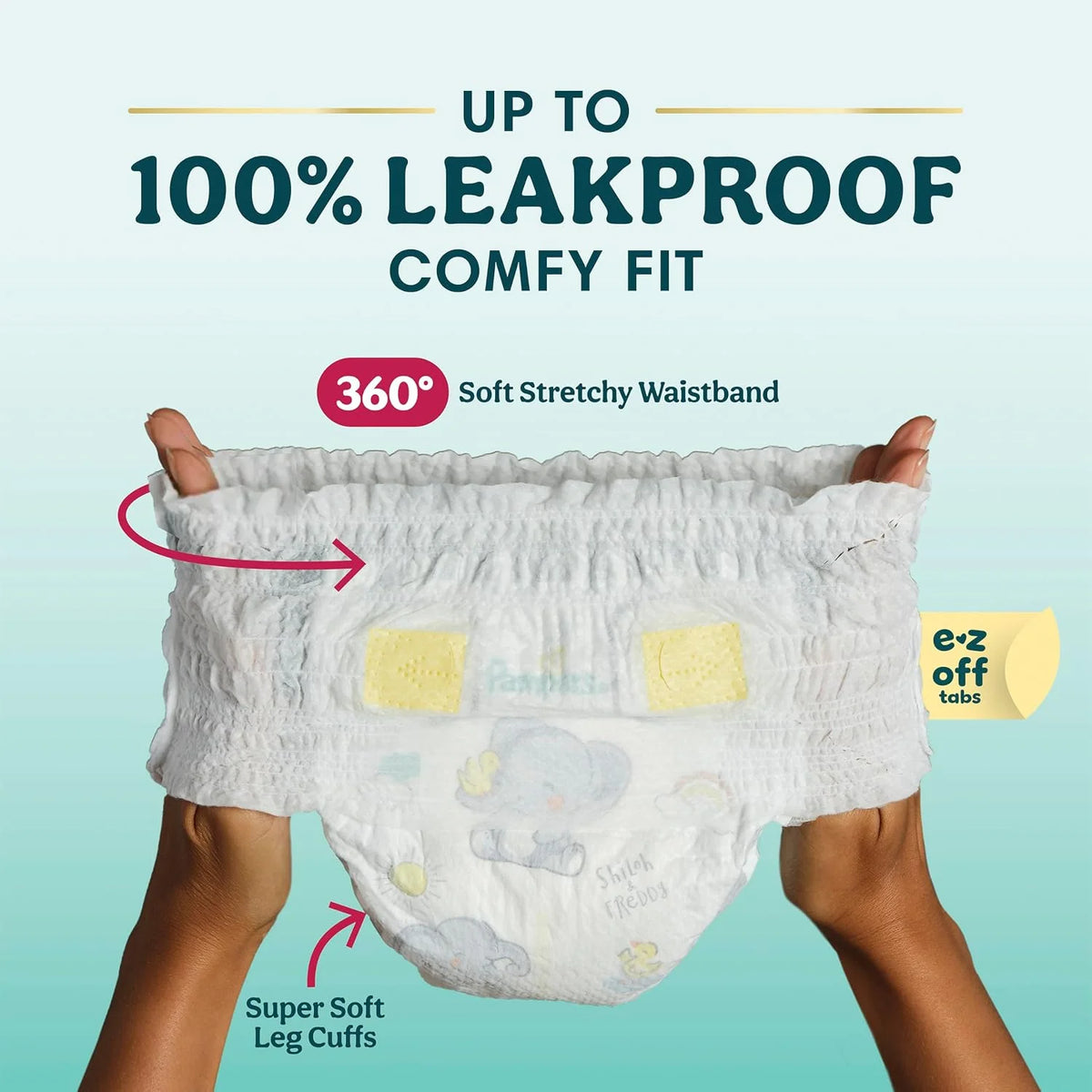 Pampers Diapers - Swaddlers 360° - Size 6, 92 Count, up to 100% Leakproof Comfy Dry Fit, Designed for Easy Changes, Pull On Baby Diaper