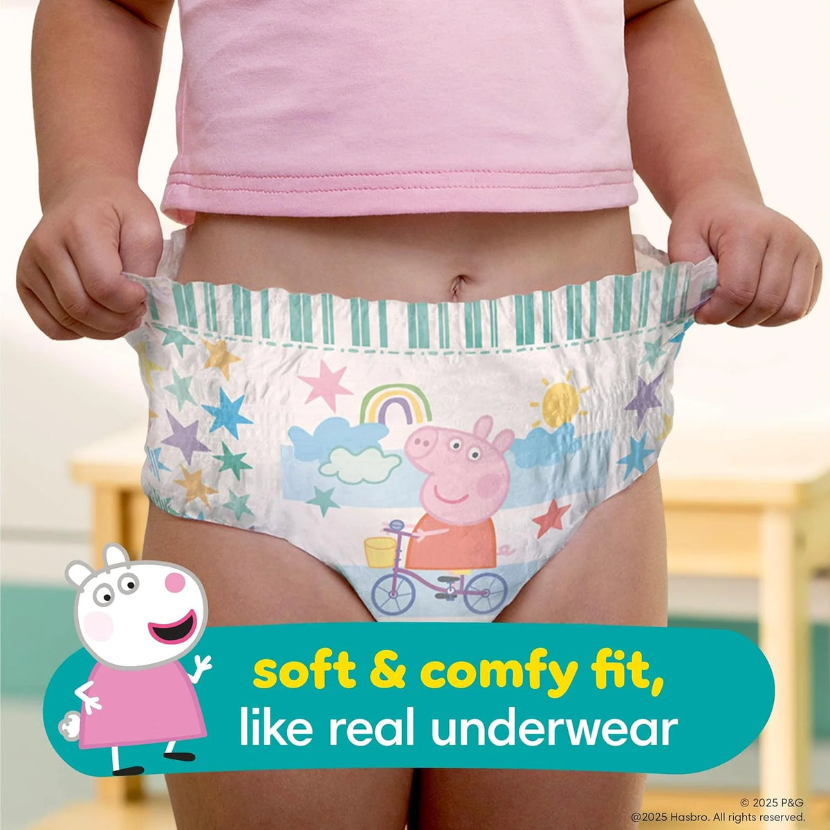 Pampers Easy Ups and Baby Wipes - Pull On Disposable Potty Training Underwear for Girls and Boys, Size 7 (5T-6T), 84 Count, ONE MONTH SUPPLY with Sensitive Wipes, 6X Pop-Top Packs, 336 Count