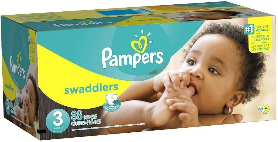 Pampers Swaddlers Diapers Size 3, 88 Count